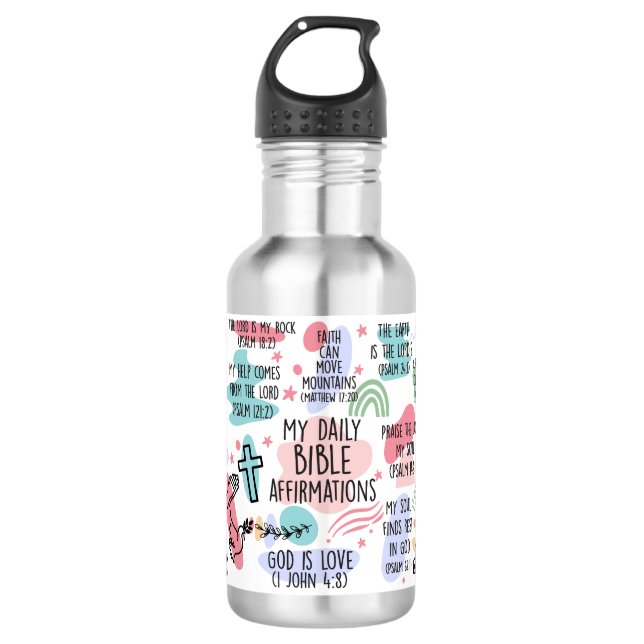 Bouteille D'eau Mes Affirmations Bibliques quotidiennes Beverage T (Devant)