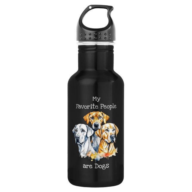 Bouteille D'eau Mes gens préférés sont des chiens (Devant)