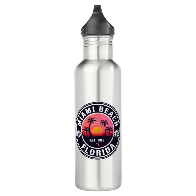 Bouteille D'eau Miami Beach Floride Retro Sunset Souvenirs 60s (Droite)