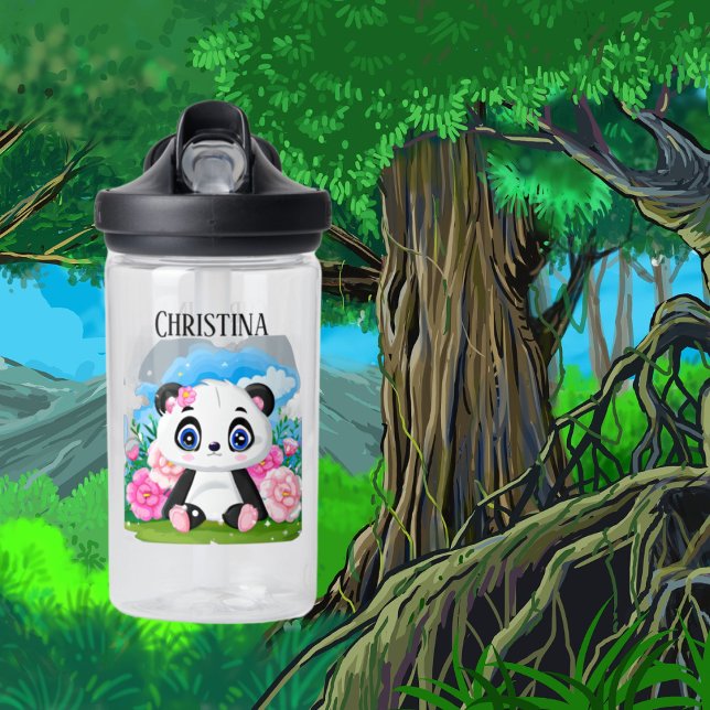 Bouteille D'eau mignon ours Panda ajouter nom enfants (Créateur téléchargé)