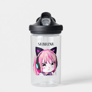 Bouteille D'eau Mignonne fille Anime avec oreilles de chat
