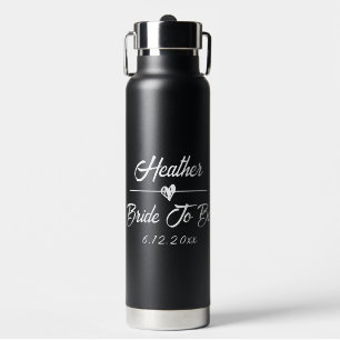 Bouteille D'eau Mignonne mariée personnalisée à être noire et blan