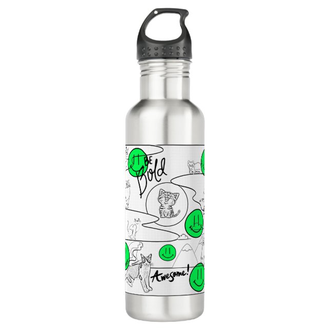 Bouteille D'eau Mikitiez meow été fêter plage (Devant)