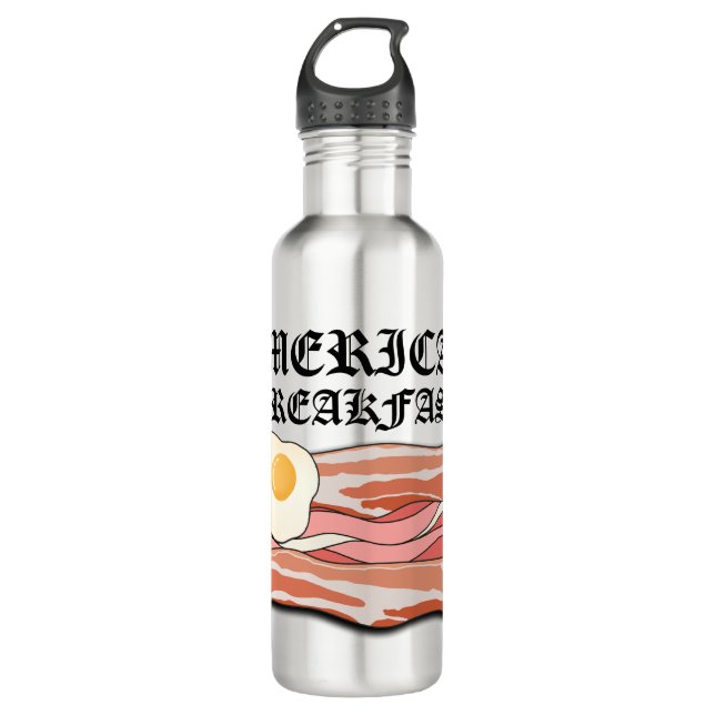 Bouteille D'eau Mikitiez petit-déjeuner américain oeufs de bacon p (Devant)