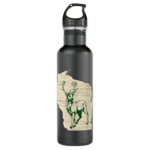 Bouteille D'eau Milwaukee Wisconsin Star Green Standing Stoic Buck