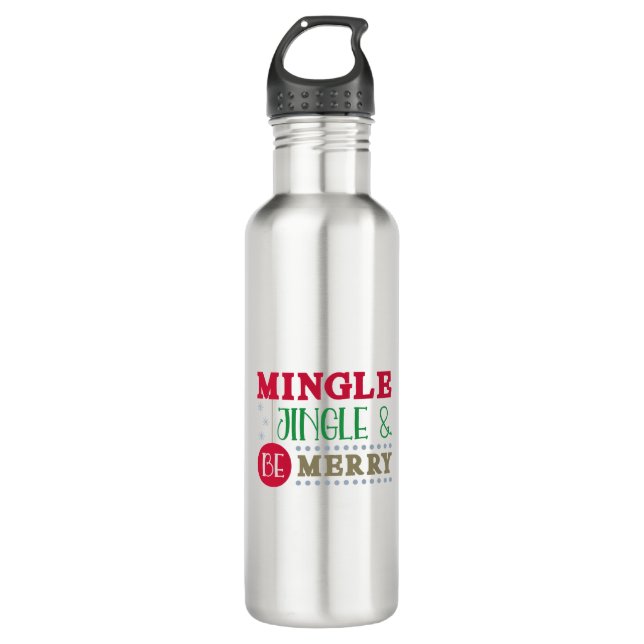 Bouteille D'eau Mingle jingle soyez joyeux (Devant)