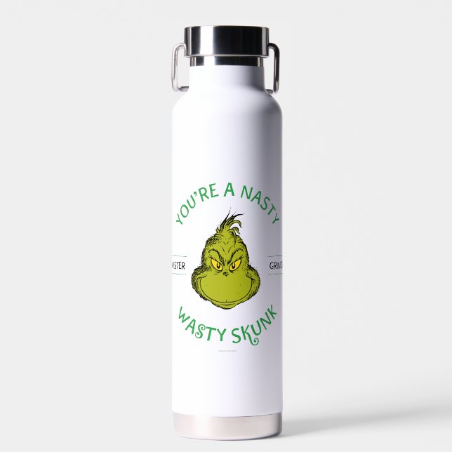 Bouteille D'eau Mister Grinch | Vous êtes un sale con (Avant)