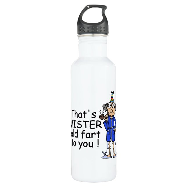 Bouteille D'eau Mister Old Fart Humour d'anniversaire (Devant)