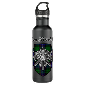 Bouteille D'eau Mitchell Clan écossais Tartan Lion Crest.png