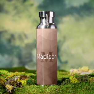 Bouteille D'eau Mocha Brown motif de maillage géométrique Monogram
