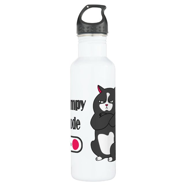 Bouteille D'eau Mode grumeux sur drôle de chat grasse eau inox (Devant)