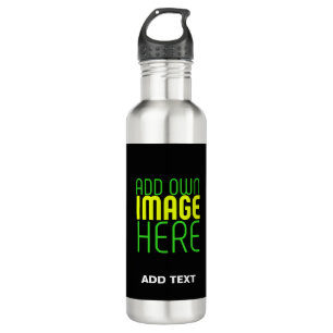 BOUTEILLE D'EAU MODÈLE DE TEXTE D'IMAGE NOIRE SIMPLE ET MODERNE