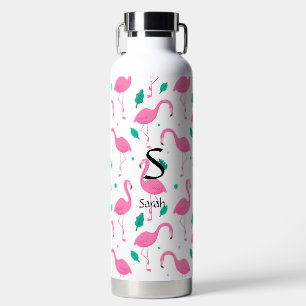 Bouteille D'eau Modèle flamingo Monogramme et nom Personnalisé