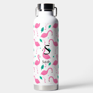 Bouteille D'eau Modèle flamingo Monogramme et nom Personnalisé