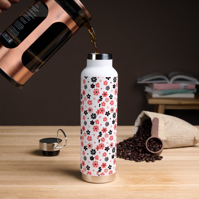 Bouteille D'eau Modèle floral Monogramme moderne (Gym)