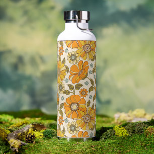 Bouteille D'eau Modèle Floral Orange vintage