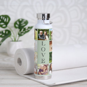 Bouteille D'eau Modern Love 10 Photo Collage Sage Green