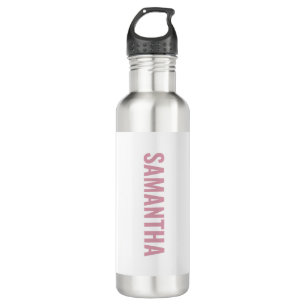 Bouteille D'eau Moderne Chic Rose & Blanc