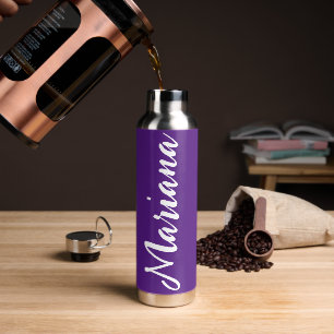 Bouteille D'eau moderne minimaliste personnalisé violet blanc