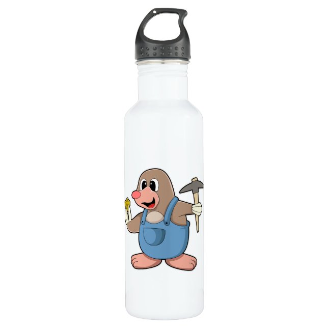 Bouteille D'eau Mole comme Miner avec Or (Devant)
