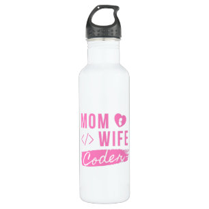 BOUTEILLE D'EAU MOM WIFE CODER - CODER MOM