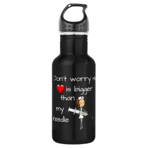 Bouteille D'eau Mon coeur est plus gros que mon aiguille