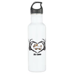 Bouteille D'eau Mon Costume Boo Chihuahua Avec Mains Coeurs Squele