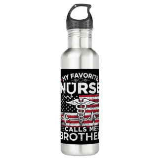 Bouteille D'eau Mon infirmière préférée m'appelle Brother USA Flag