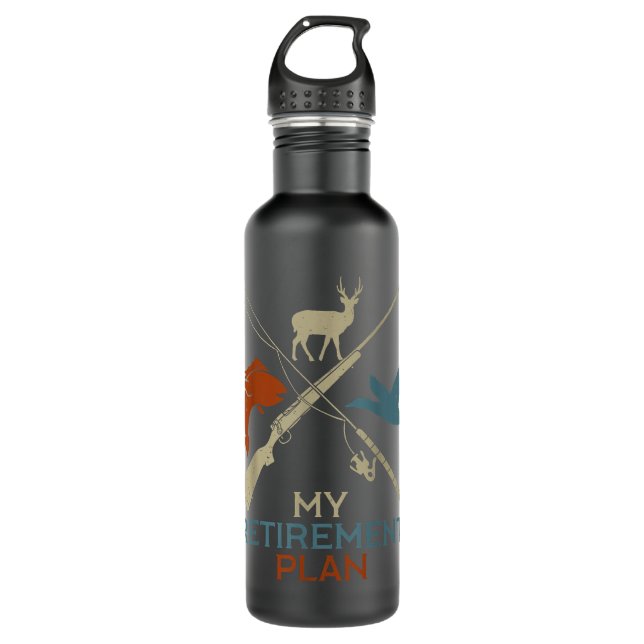 Bouteille D'eau Mon plan de retraite Chasse Chasse Pêche Chasseur  (Devant)