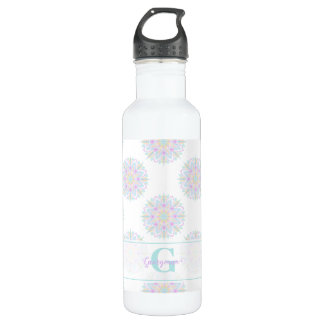 Bouteille D'eau Monogram Pastel Rainbow Sundae Polka Dot Mandala