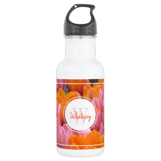 Bouteille d'eau Monogram Tulips rose et orange