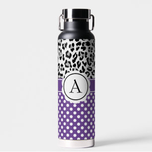 Bouteille D'eau Monogramme à pois et imprimé animal féminin