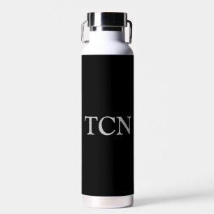Bouteille D'eau Monogramme Black Silver Grey Cadeau tendance pour 
