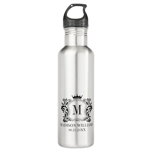 Bouteille D'eau Monogramme de la couronne de crête royale (Devant)