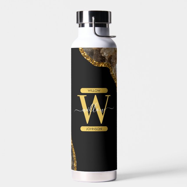 Bouteille D'eau Monogramme de la Parties scintillant de la géode d (Gauche)