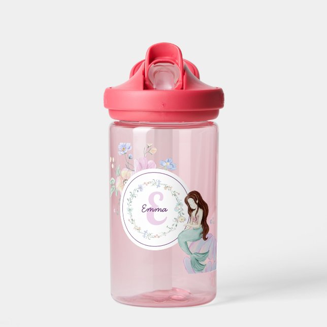 Bouteille D'eau Monogramme de sirènes lunaires (Avant)