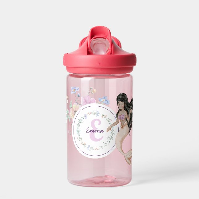 Bouteille D'eau Monogramme de sirènes lunaires (Avant)