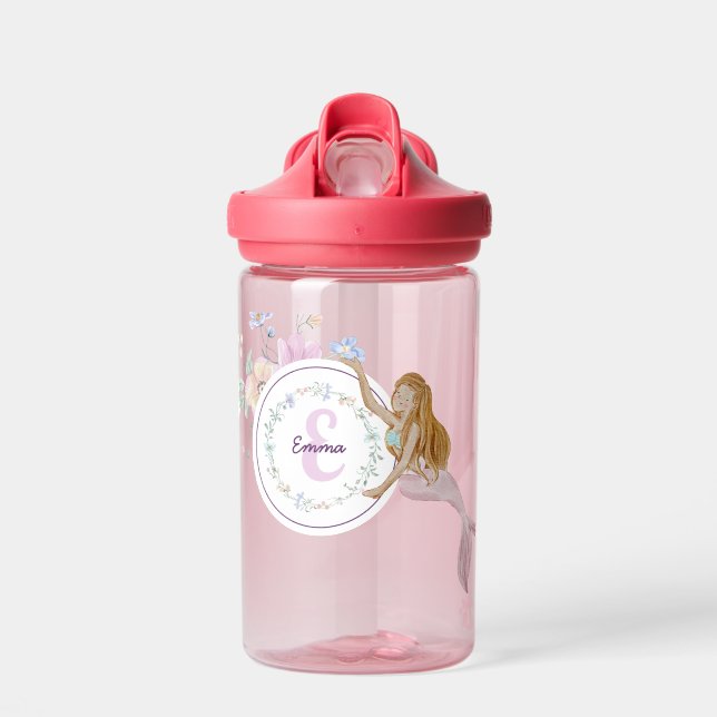 Bouteille D'eau Monogramme de sirènes lunaires (Avant)