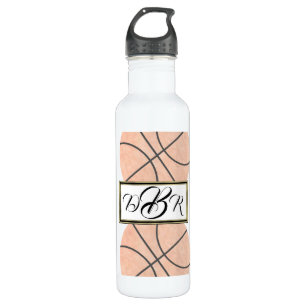 Bouteille D'eau Monogramme de sport de basket-ball d'aquarelle