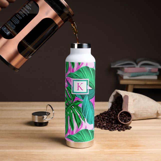 Bouteille D'eau Monogramme de Vibes de l'île tropicale (Gym)