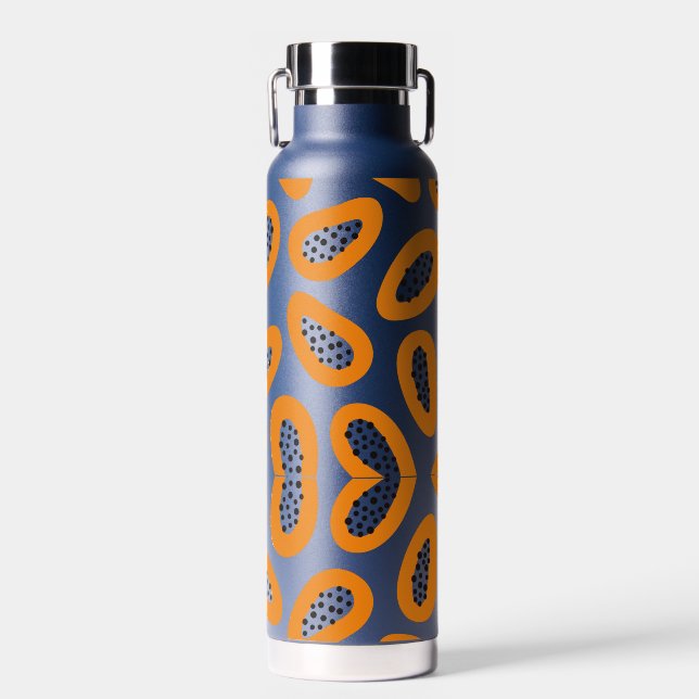 Bouteille D'eau Monogramme Elegant Motif Papaya (Avant)