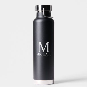 Bouteille D'eau Monogramme et nom personnalisés classiques