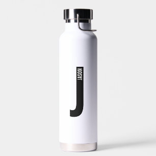 Bouteille D'eau Monogramme et nom personnalisés modernes