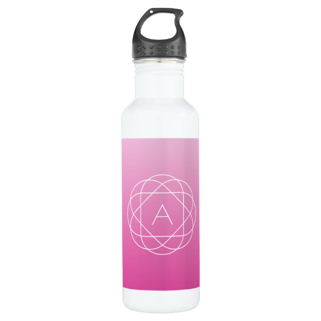 Bouteille D'eau Monogramme géométrique semblable à une fleur | Omb (Devant)