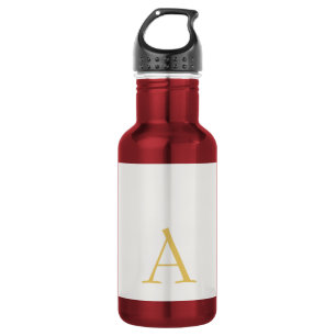 Bouteille D'eau Monogramme initial professionnel couleur or et pas
