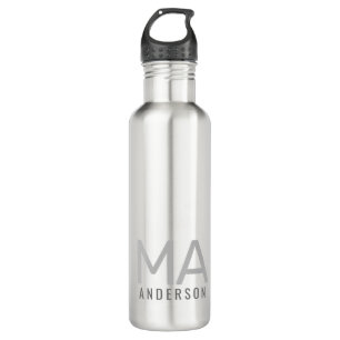 Bouteille D'eau Monogramme moderne Nom subtil Personnalisé