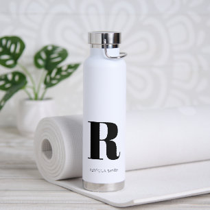 Bouteille D'eau Monogramme moderne simple