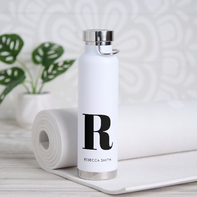 Bouteille D'eau Monogramme moderne simple (Yoga)