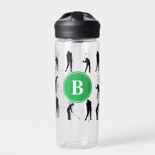 Bouteille D'eau Monogramme Motif de silhouettes de Golfer