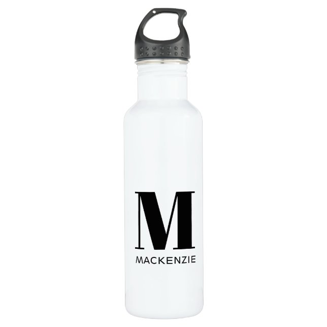 Bouteille D'eau Monogramme Nom initial Simple (Devant)